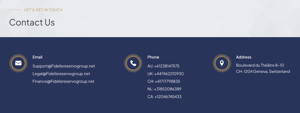 Fidelis Reservo customer support help Fidelis Reservo customer support help