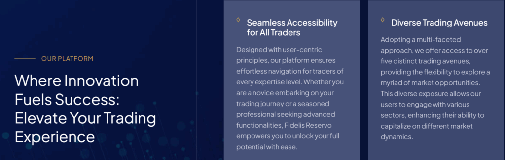 Fidelis Reservo trading platform Fidelis Reservo trading platform
