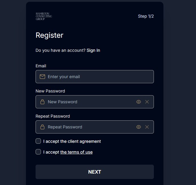 Hamilton Consulting Group Registration Page Hamilton Consulting Group Registration Page