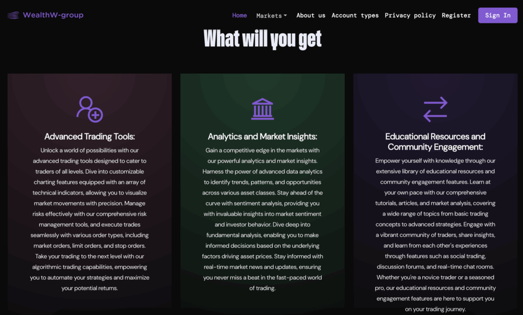 | Best Forex Tips Wealth w group home page screenshot