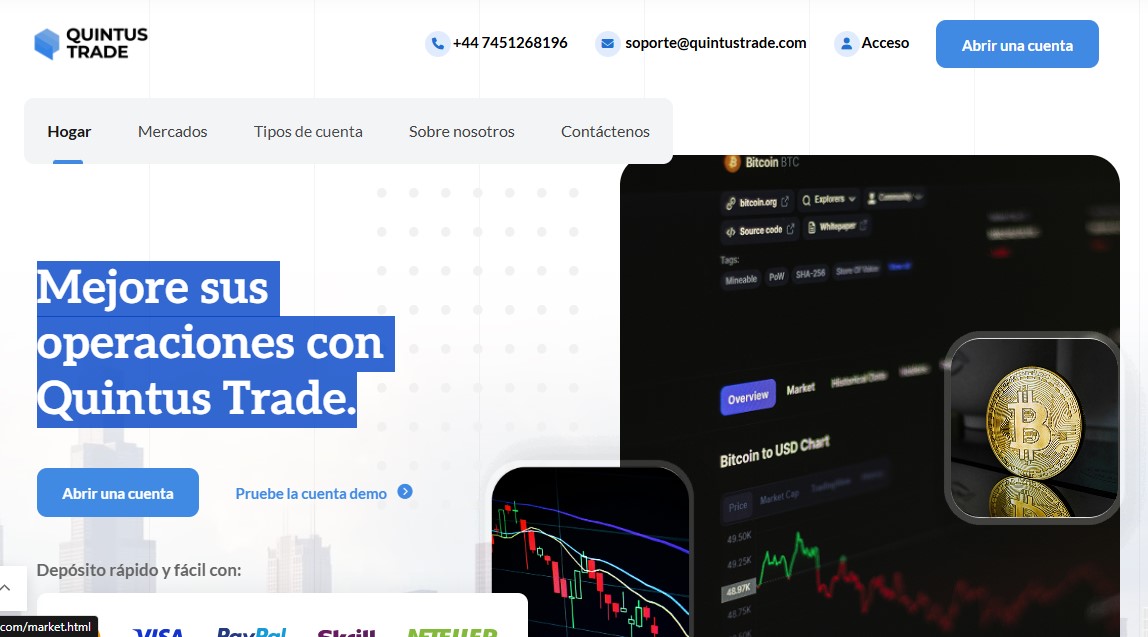 Quintustrade Homepage