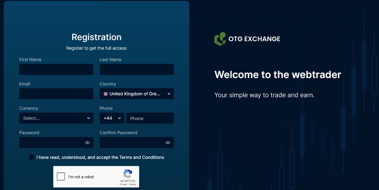 OTG Exchange Registration Page OTG Exchange Registration Page
